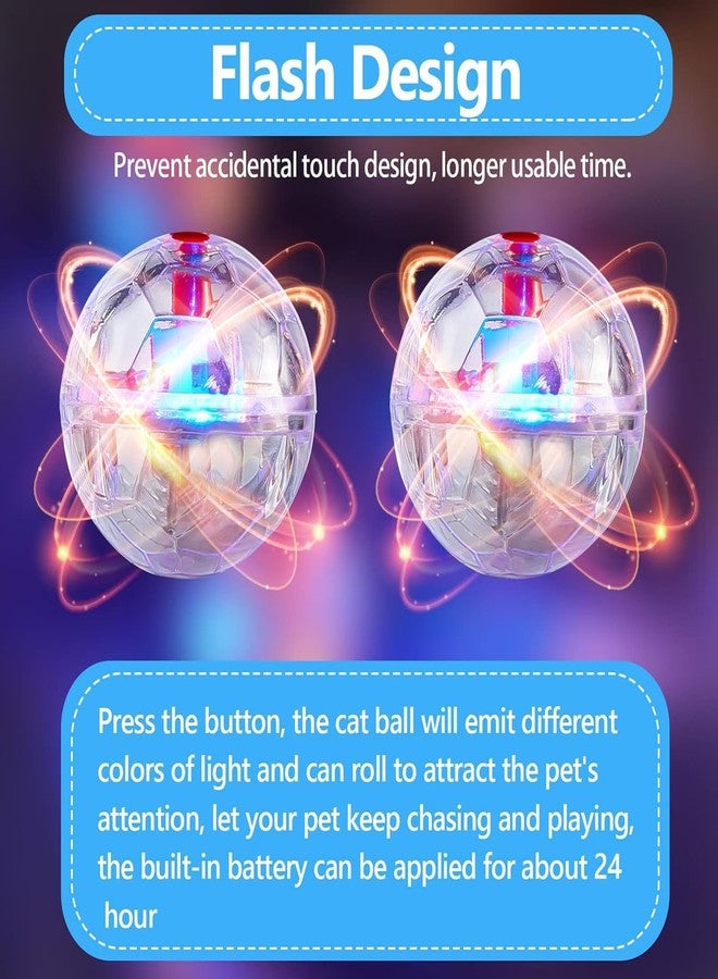 سراتي كرات القطط المضيئة من Sratte، قطعتان، لصيد الأشباح، ألعاب مضيئة تعمل بحركة LED، ألعاب تفاعلية مضيئة للكلاب والحيوانات الأليفة (شفافة) - Image 3